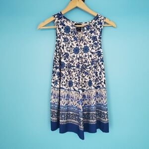Knapp Studio Sleeveless Blouse Size Small Floral